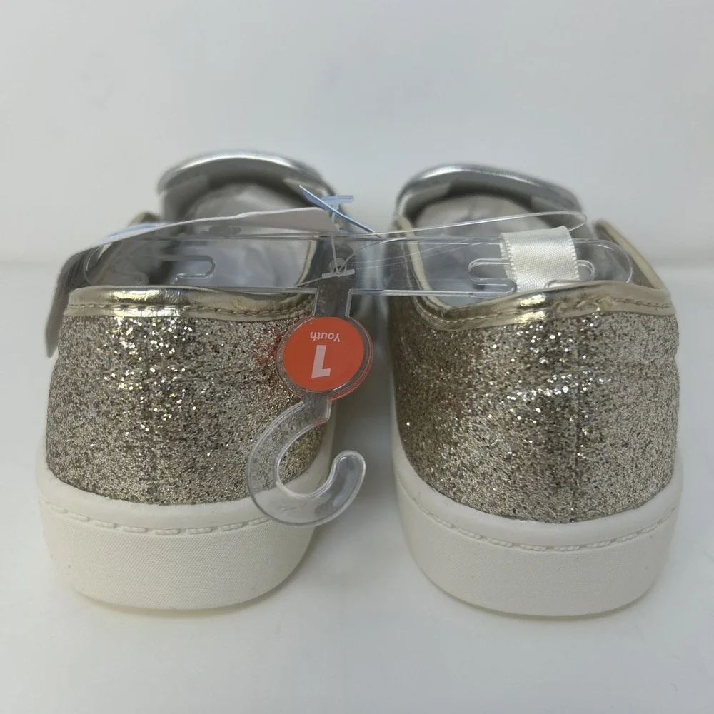 Carter's‎ Kid's Metallic Slip-On Nettie Casual Shoes Silver/Gold Size 1 NWT